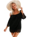 Rochie de Plaja Neagra cu Umerii Goi